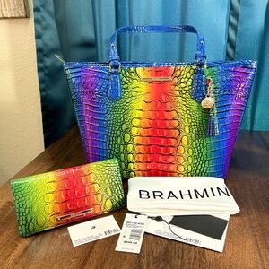Brahmin NWOT Asher & Ady Set- Popsicle Ombré - Rainbow, Summer, Vibrant
